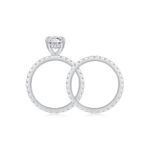 silver ring Egg-shaped Moissanite Double Rings Set With Top-quality Moissanite Luxury, Fashionable And Light Luxury Jewelry S