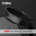 Hottime 4 in 1 Bio Elements Energy Silicon Sport Bracelet Bangle Multicolor Power Bands Balance Stainless Steel Metal Bracele