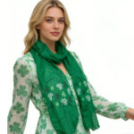 2pcs olive skinny 2pcs Olive Skinny Printed Scarf,vacation,daily Life,evening Party,Office Appropriate Subtlety For Women Men