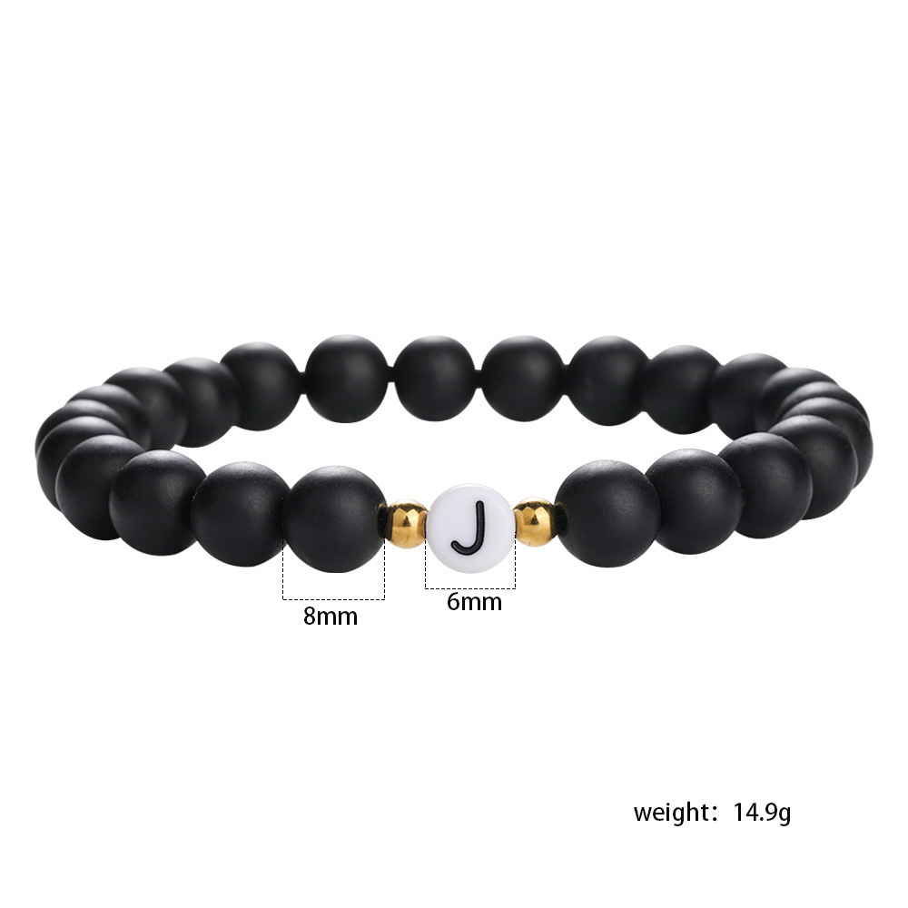 24a0652a-7580-49fd-80a1-cca9d59ac1e7 White Turquoise-Style Agate Beads Couple Bracelet - View 5