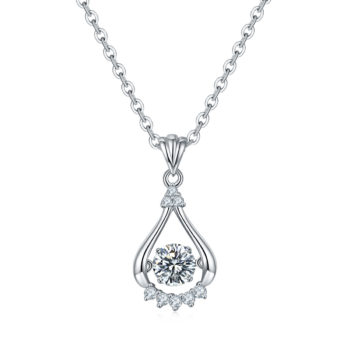 Set With Top-quality Moissanite, This Luxurious And Fashionable Light Luxury Trend Jewelry Necklace Pendant Is Made Of S925 Silver Electroplated With Platinum