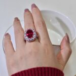 diamond ring Ruby And Diamond-studded Oval Ring With A Pigeons-egg-shaped Center Stone