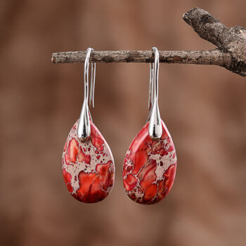 All-match Small Water Drop Red Emperor Stone Earrings - View 1
