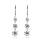 Top-quality Moissanite Luxury And Fashionable Light Luxury Jewelry Silver Stud Earrings S925 Silver Plated Platinum - View 1