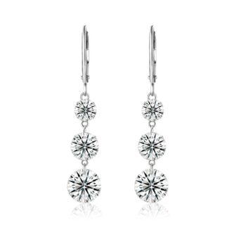 Top-quality Moissanite Luxury And Fashionable Light Luxury Jewelry Silver Stud Earrings S925 Silver Plated Platinum - View 1
