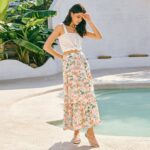 cinched-waist bohemian-style beach