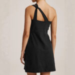 women dress Womens Solid-Color One-Shoulder Backless Sleeveless Slip Dress