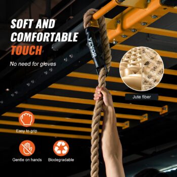 3.8 Cm X 914.4 Cm Gym Climbing Rope Fitness Strength Training Rope Home Exercise - View 2