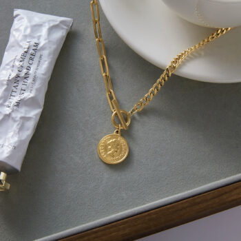 Elegant Understated Design With A Classic 18K Gold Stainless Steel Necklace - View 2