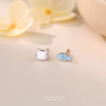 silver earrings - View 1