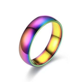 stylish non fading Stylish Non-fading Geometric Round Couple Rings With Advanced Electroplating