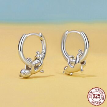 silver earrings - View 1