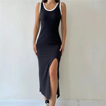 Womens Camisole Dress Mid-Length Split Dress - Main product image