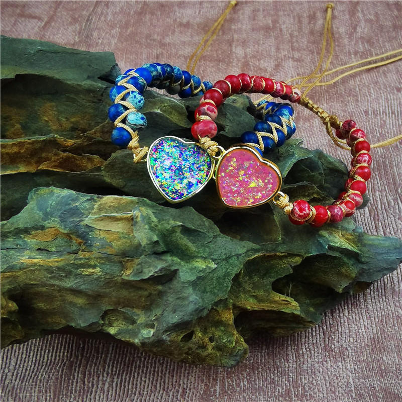 30627119-838b-4034-8b72-63ea36899db9 Colorful Heart Accessories Stylish Stone Bracelet - View 2