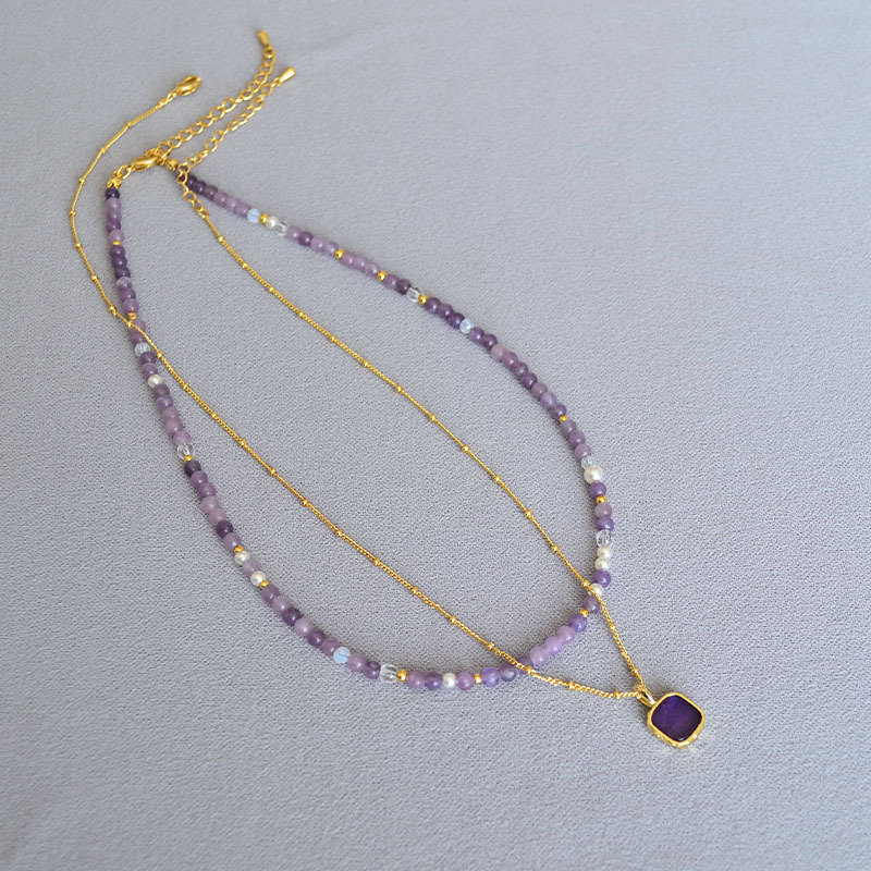 307b83af-a88c-4caf-8808-db3b9fc54039 Stylish Detachable All-Match Purple Crystal Necklace For Women - View 4