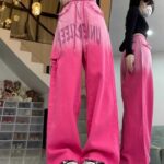 American-style Vintage Ombre High-waisted Jeans - Main product image