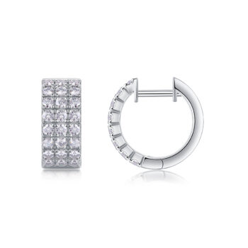 Top-quality Moissanite Luxury And Fashionable Light Luxury Jewelry Silver Stud Earrings S925 Silver Plated Platinum