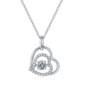 Set With Top-quality Moissanite, This Luxurious And Fashionable Light Luxury Trend Jewelry Necklace Pendant Is Made Of S925 Silver Electroplated With Platinum