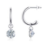 Top-quality Moissanite Luxury And Fashionable Light Luxury Jewelry Silver Stud Earrings S925 Silver Plated Platinum - View 1