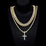 Full-Diamond Cross Necklace In European And American Hip-Hop Style - View 1