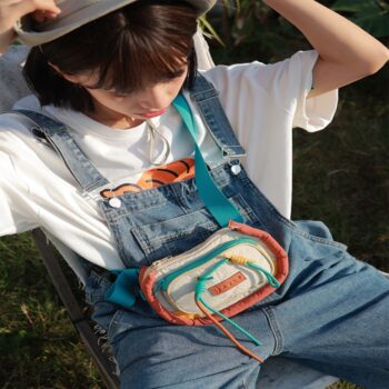 Contrast Color Small Crossbody Chest Bag Mobile Phone Coin Purse Belt Bag - View 1