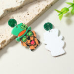 earrings 1 Pair Of Sweet & Edgy Acrylic Earrings, Cute Pet-Shaped Cat And Dog Design Drop Earrings