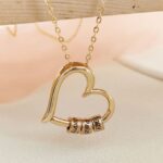 Stainless Steel Copper Love Beaded Diamond Pendant - View 1