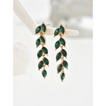 earrings Retro Water-drop Stud Earrings Inlaid With Wheat Motifs