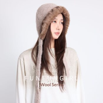 Women's Wool Knit Hat Outdoor Windproof Ear Protection Beanie - View 2