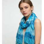 turquoise printed viscose Turquoise Printed Viscose Scarf - Summer Essential Scarf 67inchx24inch