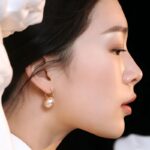 Vintage Gold Pearl Earrings S925 Sterling Silver 14mm Round Pearl Elegant Everyday Jewelry - View 1