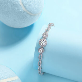 silver bracelet 1-carat Luxury And Fashionable Light Luxury Trend Jewelry Silver Bracelet Set With Top-quality Moissanite, S9