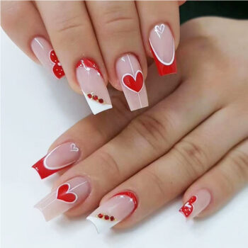 white heart nail