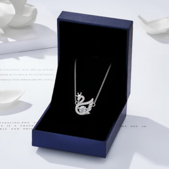 S925 Sterling Silver Graceful Swan Necklace - View 2