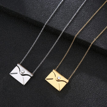 Pullout Envelope Couple Necklace DIY Personalization - View 1