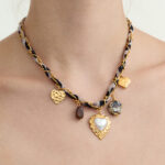 Retro Multi-Style Stainless Steel Heart Necklace Set - View 1