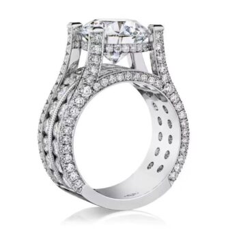 Fashionable Luxury Round Zircon Inlaid Ring - View 2