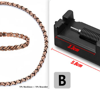 European And American Fashion Retro Red Copper Couple Magnetic Therapy Bracelet Necklace - View 2