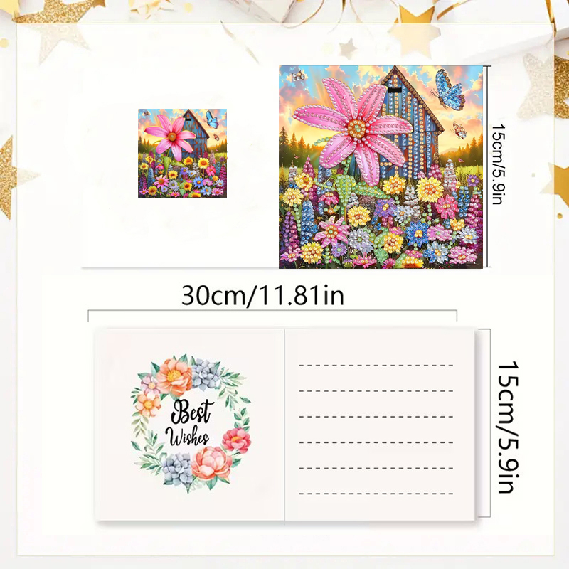 3b57bcf9-d297-4cca-a9f4-5ac9880db54a DIY Diamond Painting Kit Birthday Card Kit, Unique Landscape Pattern Design, Water Diamond Painting Art Mosaic Postcards, Fes