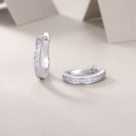 silver earrings - View 1