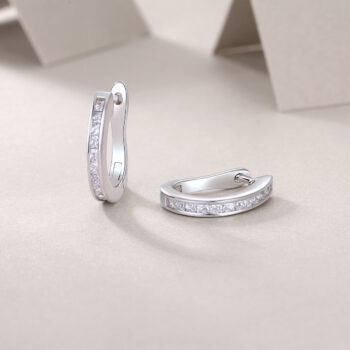 silver earrings - View 1