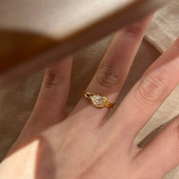 Mermaid Tears Drop Pear-Shaped Niche Light-Luxury Ring With A High-End Vibe - View 2