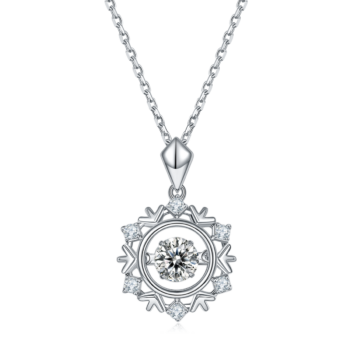 Set With Top-quality Moissanite, This Luxurious And Fashionable Light Luxury Trend Jewelry Necklace Pendant Is Made Of S925 Silver Electroplated With Platinum