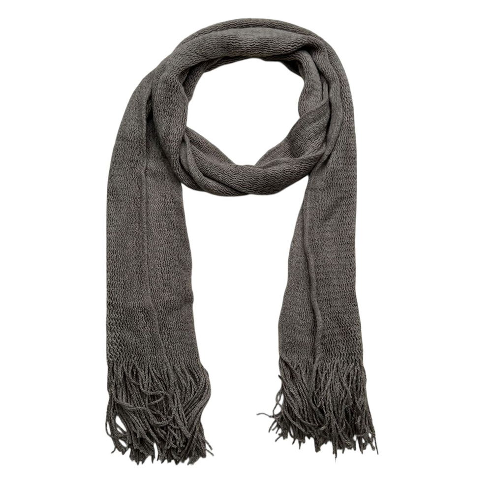 3e378ecf-8ff4-4ec1-b5a2-160ae967117d Grey Dyed Acrylic Skinny Scarf - Lightweight Scarf 63inchx8inch - View 4
