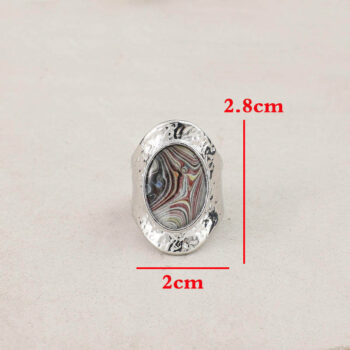 ring Bohemian Vintage Ring Inlaid With Agate