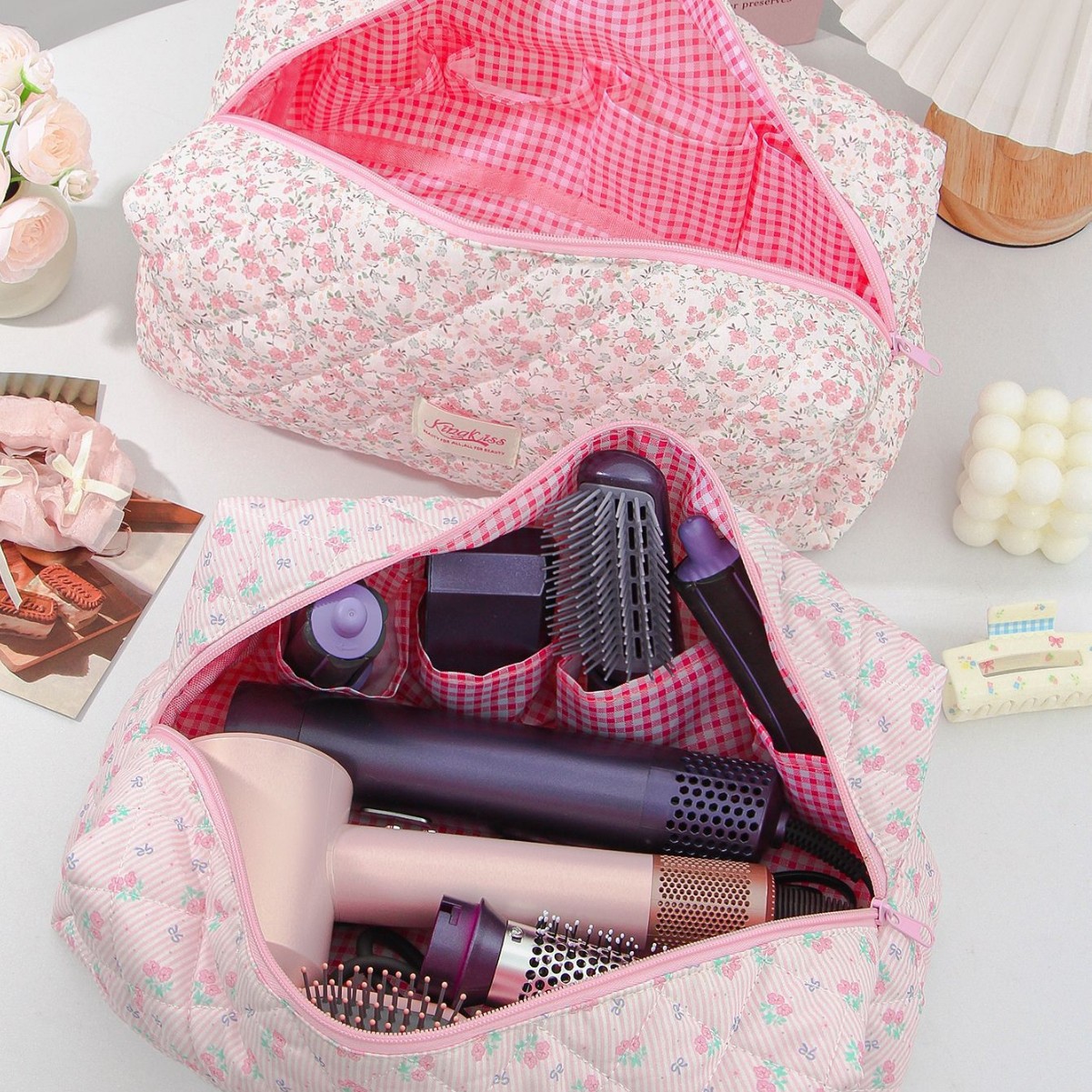 3f319b54-5a49-421a-8eab-551d8c12d6e3 High-Capacity Portable Travel Hair Dryer Storage Bag - View 5