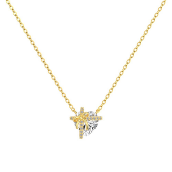 silver necklace Sterling Silver Heart-Shaped Ring Necklace For Women