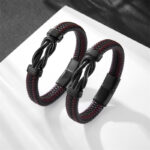 Minimally Woven Vintage Men's Leather Bracelet - View 1