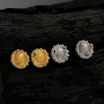 Versatile Agate Stud Earrings For Women With Dazzling Diamond Accents - View 1