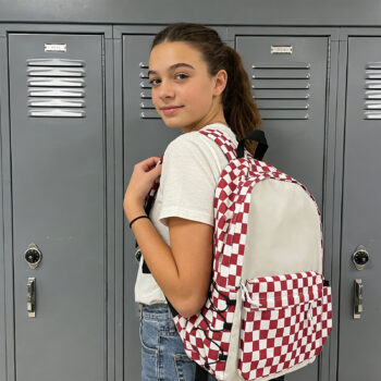 Plaid Backpack-Red - View 1